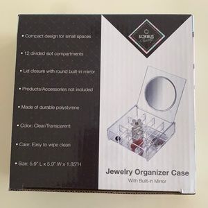 Sorbus Jewelry organizer case with built in mirror.